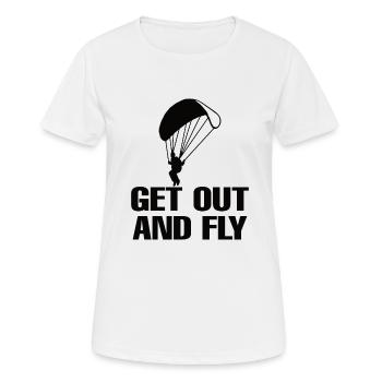 Paragliding Gleitschirmflieger Fallschirm Para - Frauen T-Shirt atmungsaktiv - Weiß - Vorne - AI Model Female 172 dark (172cm)