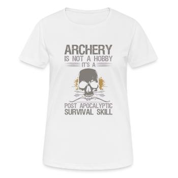 Le tir à l’arc n’est pas une chasse au passe-temps à long terme - T-shirt respirant Femme - blanc - Devant - AI Model Female 172 dark (172cm)
