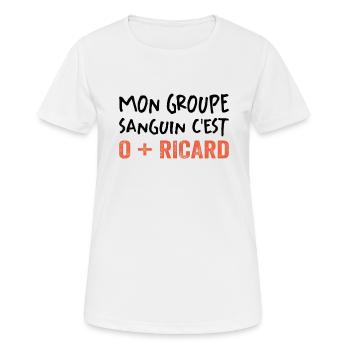 Mon Groupe Sanguin - T-shirt respirant Femme - blanc - Devant - AI Model Female 172 dark (172cm)