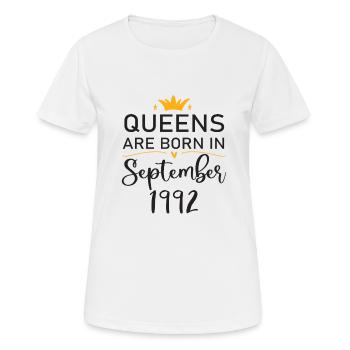 September 1992 - 30. Geburtstag Geschenk. Awesome. - Frauen T-Shirt atmungsaktiv - Weiß - Vorne - AI Model Female 172 dark (172cm)
