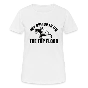 Holz Kettensäge Holzfäller Holzarbeiter Klettern - Frauen T-Shirt atmungsaktiv - Weiß - Vorne - AI Model Female 172 dark (172cm)