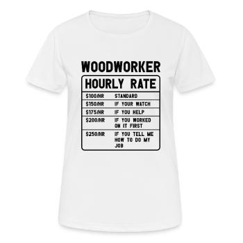 Holz Kettensäge Holzfäller Holzarbeiter Klettern - Frauen T-Shirt atmungsaktiv - Weiß - Vorne - AI Model Female 172 dark (172cm)