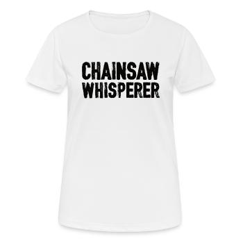 Holz Kettensäge Holzfäller Holzarbeiter Klettern - Frauen T-Shirt atmungsaktiv - Weiß - Vorne - AI Model Female 172 dark (172cm)