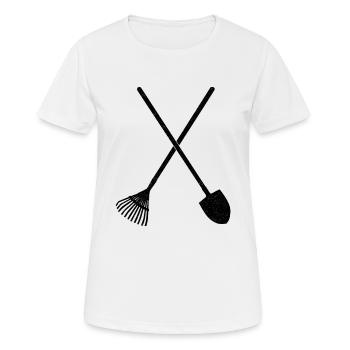 Pelle et râteau - T-shirt respirant Femme - blanc - Devant - AI Model Female 172 dark (172cm)