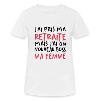 J'ai Pris Ma Retraite - T-shirt respirant Femme - blanc - Devant - AI Model Female 172 dark (172cm)