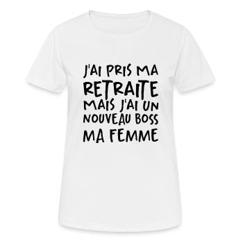 J'ai Pris Ma Retraite - T-shirt respirant Femme - blanc - Devant - AI Model Female 172 dark (172cm)