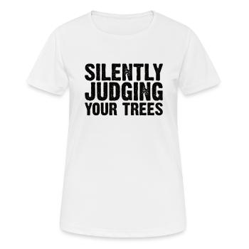 Holz Kettensäge Holzfäller Holzarbeiter Klettern - Frauen T-Shirt atmungsaktiv - Weiß - Vorne - AI Model Female 172 dark (172cm)