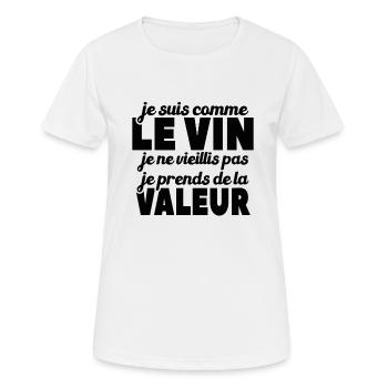Je Suis Comme Le Vin - T-shirt respirant Femme - blanc - Devant - AI Model Female 172 dark (172cm)