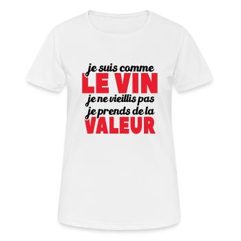 Je Suis Comme Le Vin - T-shirt respirant Femme - blanc - Devant - AI Model Female 172 dark (172cm)