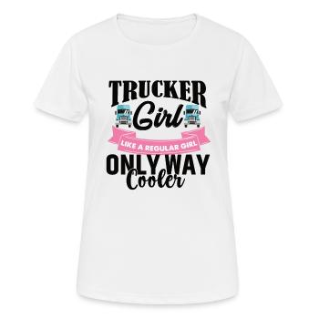 Truck Driver Truck Driver Truck Driver - Women's Breathable T-Shirt - white - Front - AI Model Female 172 dark (172cm)