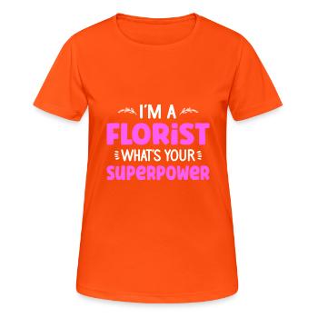 Florist Floristry Flowers Florist - Women's Breathable T-Shirt - neon orange - Front - AI Model Female 172 dark (172cm)