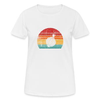 Onion Lover Retro Vegetables Vegan Gift idea - Frauen T-Shirt atmungsaktiv - Weiß - Vorne - AI Model Female 172 dark (172cm)
