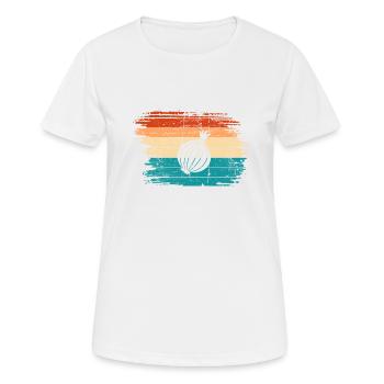 Onion Lover Retro Vegetables Vegan Gift idea - Frauen T-Shirt atmungsaktiv - Weiß - Vorne - AI Model Female 172 dark (172cm)