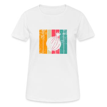 Onion Lover Retro Vegetables Vegan Gift idea - Frauen T-Shirt atmungsaktiv - Weiß - Vorne - AI Model Female 172 dark (172cm)