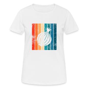 Onion Lover Retro Vegetables Vegan Gift idea - Frauen T-Shirt atmungsaktiv - Weiß - Vorne - AI Model Female 172 dark (172cm)