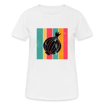 Onion Lover Retro Vegetables Vegan Gift idea - Frauen T-Shirt atmungsaktiv - Weiß - Vorne - AI Model Female 172 dark (172cm)