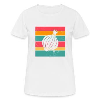 Onion Lover Retro Vegetables Vegan Gift idea - Frauen T-Shirt atmungsaktiv - Weiß - Vorne - AI Model Female 172 dark (172cm)