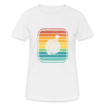 Onion Lover Retro Vegetables Vegan Gift idea - Frauen T-Shirt atmungsaktiv - Weiß - Vorne - AI Model Female 172 dark (172cm)