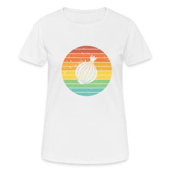 Onion Lover Retro Vegetables Vegan Gift idea - Frauen T-Shirt atmungsaktiv - Weiß - Vorne - AI Model Female 172 dark (172cm)