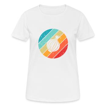 Onion Lover Retro Vegetables Vegan Gift idea - Frauen T-Shirt atmungsaktiv - Weiß - Vorne - AI Model Female 172 dark (172cm)