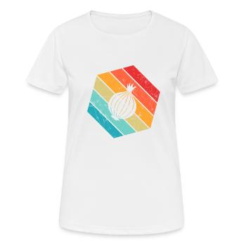 Onion Lover Retro Vegetables Vegan Gift idea - Frauen T-Shirt atmungsaktiv - Weiß - Vorne - AI Model Female 172 dark (172cm)