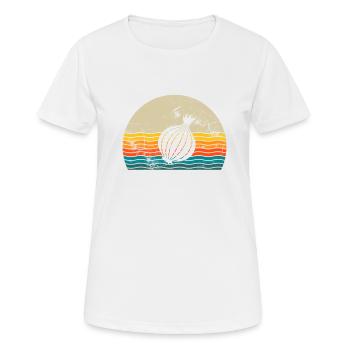 Onion Lover Retro Vegetables Vegan Gift idea - Frauen T-Shirt atmungsaktiv - Weiß - Vorne - AI Model Female 172 dark (172cm)
