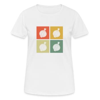 Onion Lover Retro Vegetables Vegan Gift idea - Frauen T-Shirt atmungsaktiv - Weiß - Vorne - AI Model Female 172 dark (172cm)