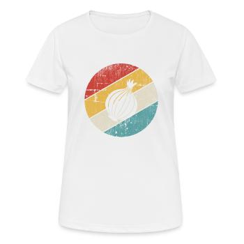 Onion Lover Retro Vegetables Vegan Gift idea - Frauen T-Shirt atmungsaktiv - Weiß - Vorne - AI Model Female 172 dark (172cm)