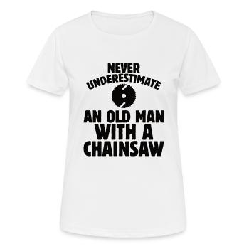 Holz Kettensäge Holzfäller Holzarbeiter Klettern - Frauen T-Shirt atmungsaktiv - Weiß - Vorne - AI Model Female 172 dark (172cm)