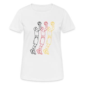 3 Point Scheme | Basketball | Tournament - Women's Breathable T-Shirt - white - Front - AI Model Female 172 dark (172cm)