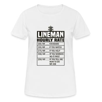 Électricien de ligne monteur électricien de ligne aérienne - T-shirt respirant Femme - blanc - Devant - AI Model Female 172 dark (172cm)