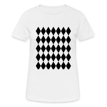 Costume de losange noir blanc pour costume d’Halloween - T-shirt respirant Femme - blanc - Devant - AI Model Female 172 dark (172cm)