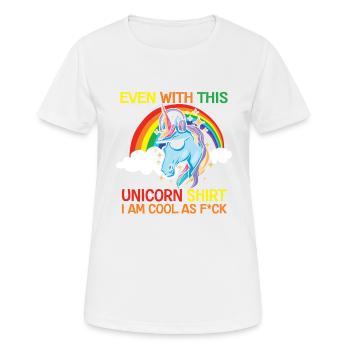 Funny Sarcastic Unicorn Confidence - Women's Breathable T-Shirt - white - Front - AI Model Female 172 dark (172cm)