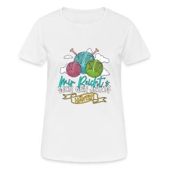 Häkeln - Frauen T-Shirt atmungsaktiv - Weiß - Vorne - AI Model Female 172 dark (172cm)
