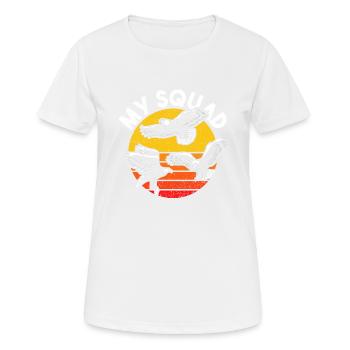 Raubvogel lustige Falkner Spruch Jagd design - Frauen T-Shirt atmungsaktiv - Weiß - Vorne - AI Model Female 172 dark (172cm)