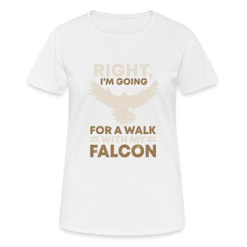 Raubvogel lustige Falkner Spruch Jagd design - Frauen T-Shirt atmungsaktiv - Weiß - Vorne - AI Model Female 172 dark (172cm)