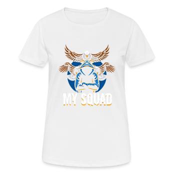 Raubvogel lustige Falkner Spruch Jagd design - Frauen T-Shirt atmungsaktiv - Weiß - Vorne - AI Model Female 172 dark (172cm)