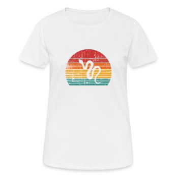 Snake Retro Reptile Python Gift idea - Frauen T-Shirt atmungsaktiv - Weiß - Vorne - AI Model Female 172 dark (172cm)