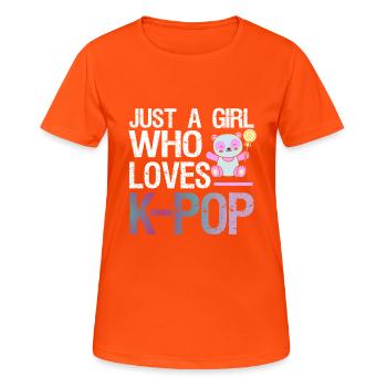 Une seule fille, la K-Pop Korean Panda Music - T-shirt respirant Femme - orange néon - Devant - AI Model Female 172 dark (172cm)