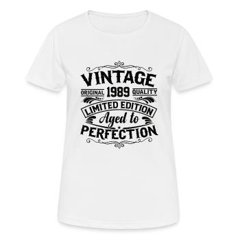 1989 Anniversaire Année de naissance Born Vintage - T-shirt respirant Femme - blanc - Devant - AI Model Female 172 dark (172cm)