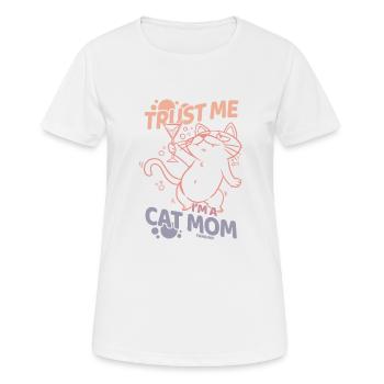 beste Katzenmama Katzendame Katzenbesitzer Geschen - Frauen T-Shirt atmungsaktiv - Weiß - Vorne - AI Model Female 172 dark (172cm)