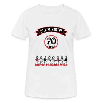 20 Jahre Jubiläum Chefin Firmenchefin Dienstjahre - Frauen T-Shirt atmungsaktiv - Weiß - Vorne - AI Model Female 172 dark (172cm)