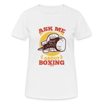 Posez-moi des questions sur la boxe - T-shirt respirant Femme - blanc - Devant - AI Model Female 172 dark (172cm)