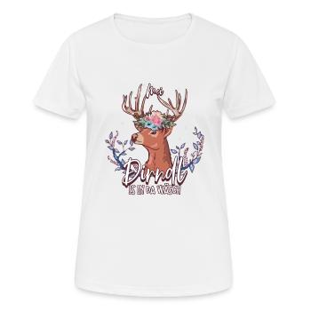 Mei Dirndl Is In Da Wäsch - Frauen T-Shirt atmungsaktiv - Weiß - Vorne - AI Model Female 172 dark (172cm)