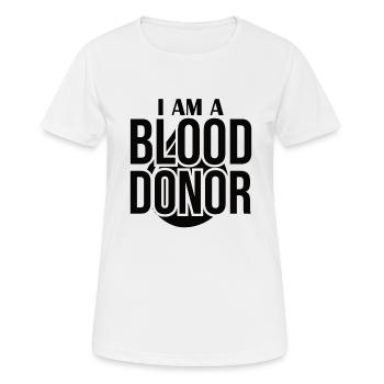 Blood donation Blood donors Blood donors - Women's Breathable T-Shirt - white - Front - AI Model Female 172 dark (172cm)
