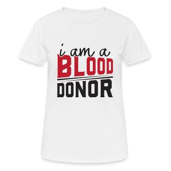 Blood donation Blood donors Blood donors - Women's Breathable T-Shirt - white - Front - AI Model Female 172 dark (172cm)