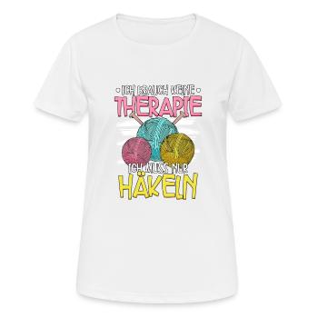 Häkeln - Frauen T-Shirt atmungsaktiv - Weiß - Vorne - AI Model Female 172 dark (172cm)