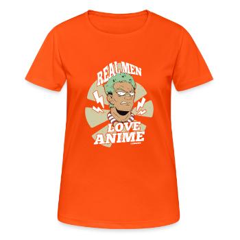 I Love Anime Japan Manga Cosplay Nerd Gift - Women's Breathable T-Shirt - neon orange - Front - AI Model Female 172 dark (172cm)
