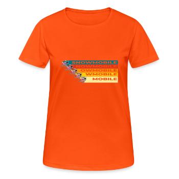 Schneemobil Monster Rennen in coolen Retro Farben - Frauen T-Shirt atmungsaktiv - Neonorange - Vorne - AI Model Female 172 dark (172cm)