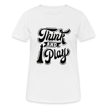 Joueur d’échecs Jeu d’échecs disant jeu d’échecs - T-shirt respirant Femme - blanc - Devant - AI Model Female 172 dark (172cm)